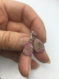 Botanical earrings, pressed flower jewelry, summer earrings, dried flower earrings, pretty and pressed