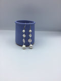 Long dangly boho pearl earrings in rose gold, gold or silver