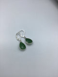 Green chalcedony  earrings, drop earrings, crystal earrings, faceted crystal earrings,
