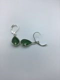 Green chalcedony  earrings, drop earrings, crystal earrings, faceted crystal earrings,