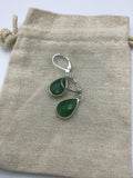 Green chalcedony  earrings, drop earrings, crystal earrings, faceted crystal earrings,