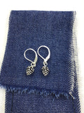 Tiny Pine Cone Earrings, silver pinecone earrings, nature jewelry,