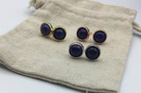 Lapis lazuli earrings, Dainty, Button, Navy blue Stone earrings, Lapis earrings, Boho jewelry, Natural stone, Lapis jewelry Bridesmaid gift