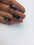Lapis lazuli earrings, Dainty, Button, Navy blue Stone earrings, Lapis earrings, Boho jewelry, Natural stone, Lapis jewelry Bridesmaid gift