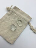 Resin face dangle earrings in silver or rose gold, boho, modern earrings, clear face earrings, face jewelry,