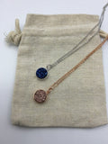 Druzy Necklace, rose gold necklace, rose gold druzy, Faux Druzy Necklace, Druzy Charm, Boho Jewelry, Druzy Necklace