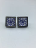 Blue earrings, tile earrings, boho jewelry, Portugal tile, gifts for her, jewelry, handmade, white, birthday gift, boho earrings