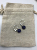 Silver lapis lazuli Earrings, lapis lazuli Earrings, silver Leverback Earrings, Bridal Jewelry, blue stone earrings, lapis earrings,