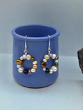 Chunky, freshwater pearl, hoop earrings, in gold, silver or rose gold, great, boho, chic, unique pearl jewelry