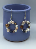 Chunky, freshwater pearl, hoop earrings, in gold, silver or rose gold, great, boho, chic, unique pearl jewelry