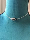 Shell necklace, cowrie shell choker, silver shell jewelry, summer necklace, beach choker