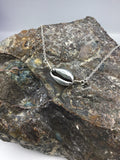 Shell necklace, cowrie shell choker, silver shell jewelry, summer necklace, beach choker