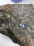 initial necklace, hippie, pressed flowers, dried flower necklace, silver necklace, Terrarium, forget me not, Real flower in resin