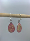 Botanical earrings, pressed flower jewelry, summer earrings, dried flower earrings, pretty and pressed