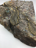 Statement bronze Feather Earrings, large boho feather earrings, bronze jewelry, statement earrings