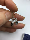 Tiny Pine Cone Earrings, silver pinecone earrings, nature jewelry,