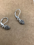 Tiny Pine Cone Earrings, silver pinecone earrings, nature jewelry,