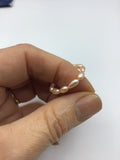 Freshwater peach pearl ring, tiny pearl ring, bridesmaid gift, mothers day gift, rice pearl ring, dainty pearl ring, pearl jewelry, bridal