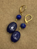 Silver or gold lapis lazuli Earrings, lapis lazuli Earrings, silver Leverback Earrings, Bridal Jewelry, blue stone earrings, lapis earrings,