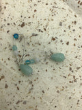 Moonstone, Amazonite, and blue agate ombré Drop Earrings, gift for her, work from home earrings, cute earrings