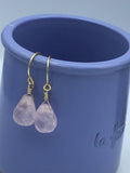 Jewelry gift, rose quartz earrings, rough briolette rose quartz earrings, minimalist earrings in gold, silver,