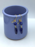 Silver or gold lapis lazuli Earrings, lapis lazuli Earrings, silver Leverback Earrings, Bridal Jewelry, blue stone earrings, lapis earrings,