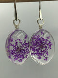 Botanical earrings, pressed flower jewelry, summer earrings, dried flower earrings, pretty and pressed