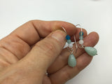 Moonstone, Amazonite, and blue agate ombré Drop Earrings, gift for her, work from home earrings, cute earrings
