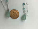 Moonstone, Amazonite, and blue agate ombré Drop Earrings, gift for her, work from home earrings, cute earrings