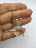 pressed flower necklace, sweet pink dried flower initial necklace, Mother’s Day gift, boho jewelry, terrarium jewelry,
