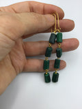 Raw Malachite Earrings, rough malachite and Rose gold, silver or gold earrings, for her, boho jewelry