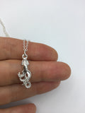 Squid Necklace, Silver Squid Necklace, Squid Jewelry