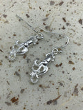 Squid Earrings, silver squid earrings, squid jewelry