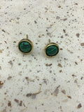 Malachite earrings. Malachite stud earrings, malachite post earrings, green earrings, bridesmaid gift, boho jewelry, boho earrings, gift
