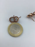 rose gold, gold, silver or bronze druzy stud earring set