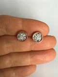 rose gold, gold, silver or bronze druzy stud earring set