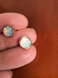 rose gold, gold, silver or bronze druzy stud earring set