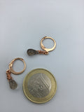 Tiny rain drop smoky topaz earrings in Rose gold, gold, silver or bronze, sweet friendship gift,