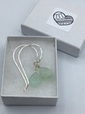 Fluorite drop earrings in gold or silver, boho style drop earrings, light green drop, gift for her, anniversay, BFF, gift for mom