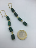 Raw Malachite Earrings, rough malachite and Rose gold, silver or gold earrings, for her, boho jewelry