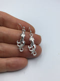 Squid Earrings, silver squid earrings, squid jewelry