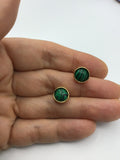 Malachite earrings. Malachite stud earrings, malachite post earrings, green earrings, bridesmaid gift, boho jewelry, boho earrings, gift