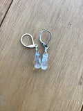 Tiny Aquamarine Earrings, dainty drop Aquamarine Earrings, march birthstone, birthday gift, BFF, mom, gift for her, blue stone,