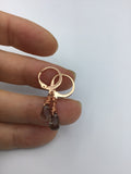 Tiny rain drop smoky topaz earrings in Rose gold, gold, silver or bronze, sweet friendship gift,