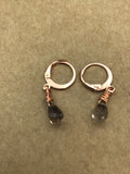 Tiny rain drop smoky topaz earrings in Rose gold, gold, silver or bronze, sweet friendship gift,