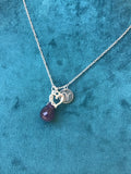 Infinite Love symbol and Heart Necklace, personalized infinite love with rose quartz, amethyst initial necklace