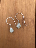 Fluorite drop earrings in gold or silver, boho style drop earrings, light green drop, gift for her, anniversay, BFF, gift for mom