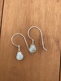 Fluorite drop earrings in gold or silver, boho style drop earrings, light green drop, gift for her, anniversay, BFF, gift for mom