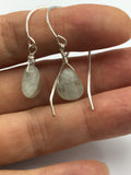 Fluorite drop earrings in gold or silver, boho style drop earrings, light green drop, gift for her, anniversay, BFF, gift for mom