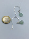 Fluorite drop earrings in gold or silver, boho style drop earrings, light green drop, gift for her, anniversay, BFF, gift for mom
